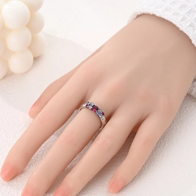 Original 925 Sterling Silver Rings Love Unlimited Colorful Zircon Rings for Women Girls Jewelry Birthday Anniversary Gifts